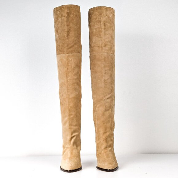 Isabel Marant Women Ririo Cream Suede OTK Western Heel Boots sz 8US EUR 38 - Picture 2 of 13